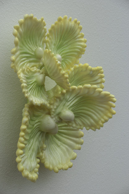 Blooming Coral No. 7 is a small wall sculpture from Teemu Salonen’s ongoing Blooming Coral series. jewel-like presence: a clustered organic form that sits lightly on the wall while still carrying the tactile richness of a sculptural object. 3d-printed PLA, polyester resin, airbrush paint