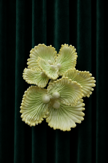 Blooming Coral No. 7 is a small wall sculpture from Teemu Salonen’s ongoing Blooming Coral series. jewel-like presence: a clustered organic form that sits lightly on the wall while still carrying the tactile richness of a sculptural object. 3d-printed PLA, polyester resin, airbrush paint